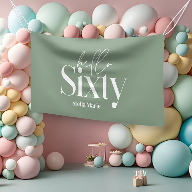 Banderoles Typographie minimaliste moderne simple 60e anniver (Créateur téléchargé)