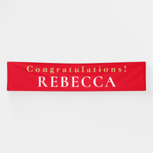 Banderoles Typographyl Félicitations Nom Red Graduate