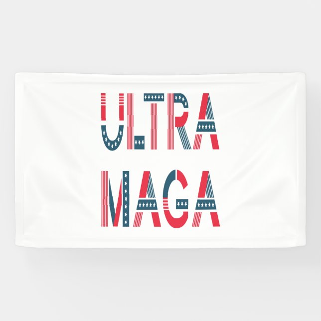 Banderoles Ultra MAGA Trump Patriotique Républicain Conservat (Horizontal)