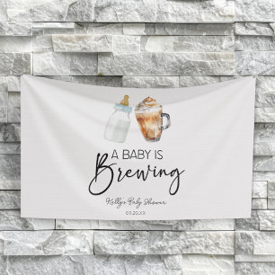 Banderoles Un Bébé Brasse Une Bouteille Baby shower En Verre 