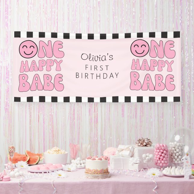 Banderoles Un Bébé heureux, joyeux visage rose (Fête)