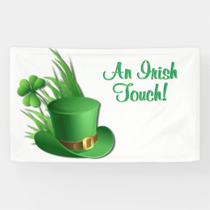 Banderoles Un chapeau de lutin à touche irlandaise dans l'her