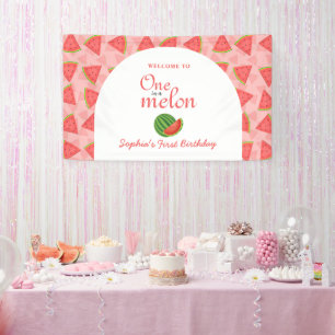 Banderoles Un dans un melon 1er Birthday Watermelon