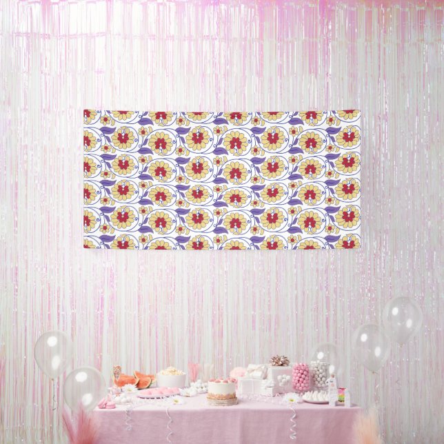 Banderoles Un design dynamique avec création jaune et orange (Fête)