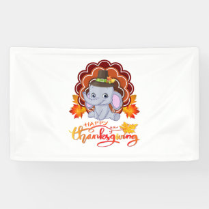 Banderoles Un drôle d'éléphant Bon thanksgiving turc