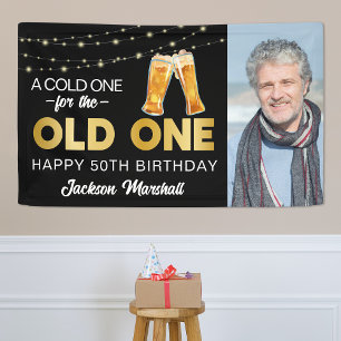 Banderoles Un froid pour le vieux Photo Anniversaire