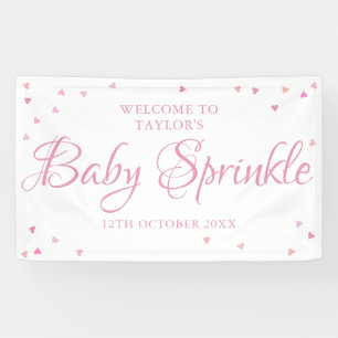 Banderoles Un joli coeur d'amour rose Baby Girl Bienvenue
