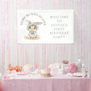 Banderoles Un lapin est une fête d'anniversaire de bienvenue