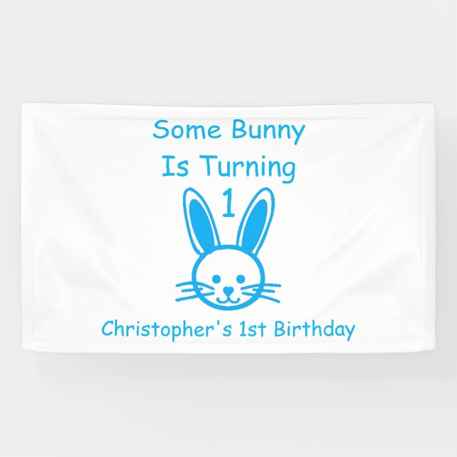 Banderoles Un Lapin Va Devenir Un Anniversaire (Horizontal)