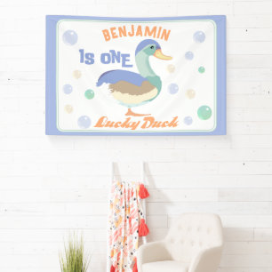 Banderoles Un Lucky Duck & Bubbles Premier Anniversaire Paste