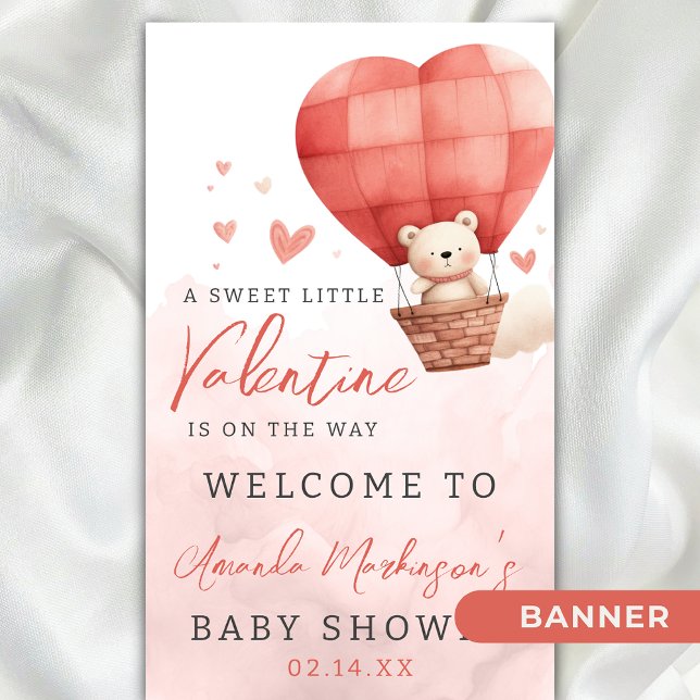 Banderoles Un petit Baby shower sucré Valentine Bienvenue (Créateur téléchargé)