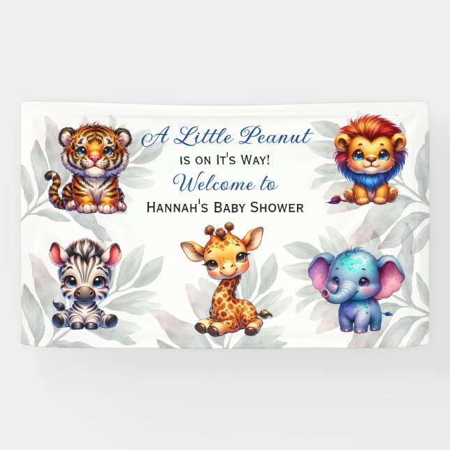 Banderoles Un petit cacahuète est sur le chemin | BABY SHOWER (Horizontal)