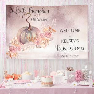 Banderoles Un Petit Citrouille Fleurit Baby shower Rose