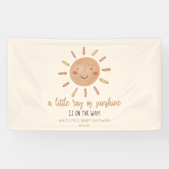 Banderoles Un Petit Rayon De Soleil Jaune Baby shower Soleil (Horizontal)