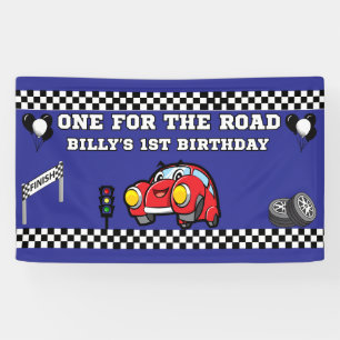 BANDEROLES UN POUR LA ROUTE VINYLE BLEU 3X5 1ER ANNIVERSAIRE