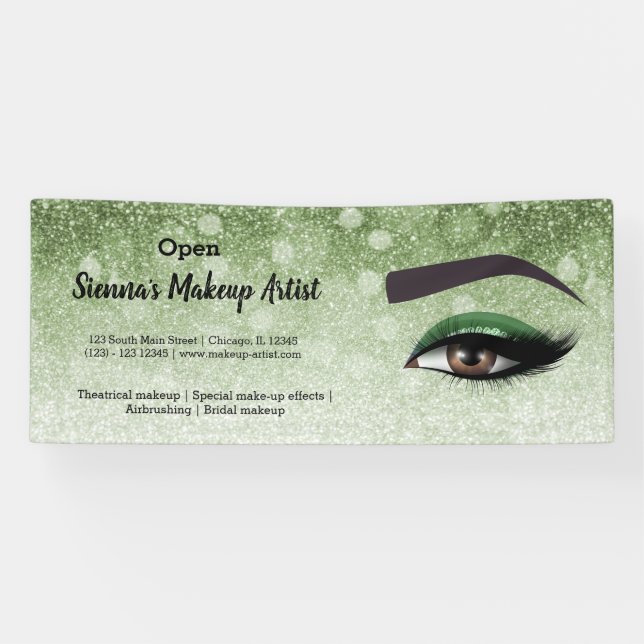 Banderoles Un regard vert éclaire les yeux | maquillage (Horizontal)