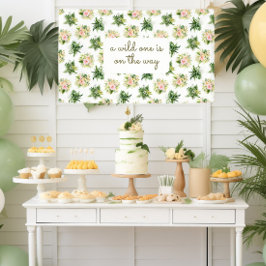 Banderoles Un sauvage est sur le chemin - Baby shower tropica