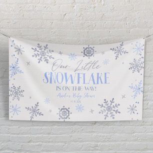 Banderoles Une Baby Shower Bleue Hivernale Petit Flocon de Ne
