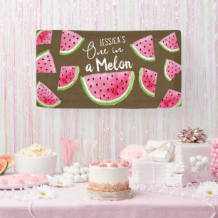 Banderoles Une fête d'anniversaire melon en papier kraft text