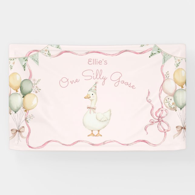 Banderoles Une fille d'oie sotte 1er anniversaire (Horizontal)