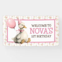 Une Oie Idiote Personnalisée Rose 1er Anniversaire