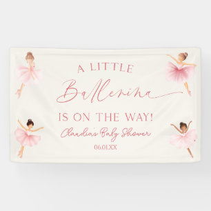 Banderoles Une Petite Ballerine Fête de Naissance Rose Ballet