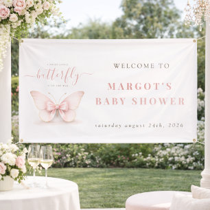 Banderoles Une petite bienvenue pour une baby shower girly pa