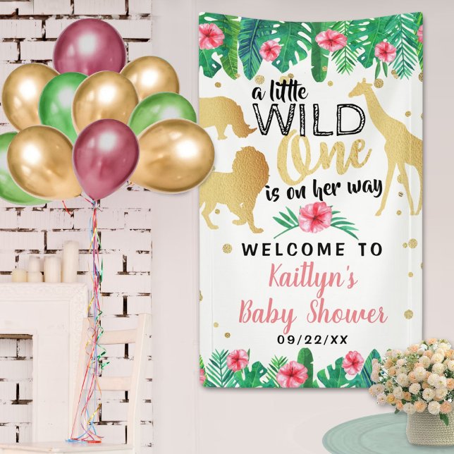 Banderoles Une Petite Fille Est En Chemin Filles Baby shower (Créateur téléchargé)