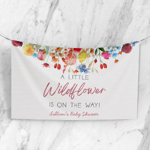 Banderoles Une petite fleur sauvage est en route Baby Shower