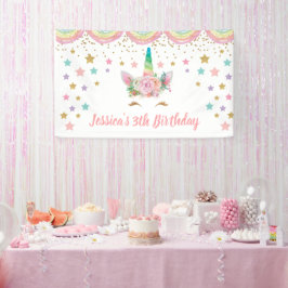 Banderoles Unicorn Birthday party Banner Personalized name