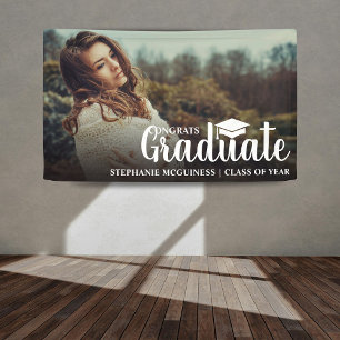 Banderoles Unique Graduate Photo Félicitations Diplôme