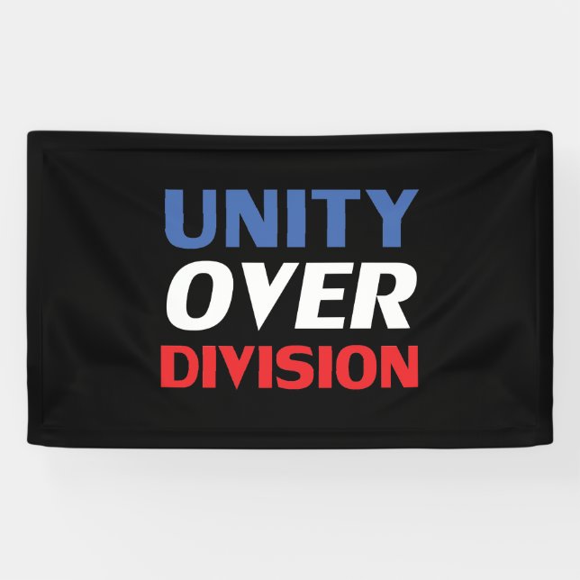 Banderoles Unité sur division - rouge, blanc, bleu, noir (Horizontal)