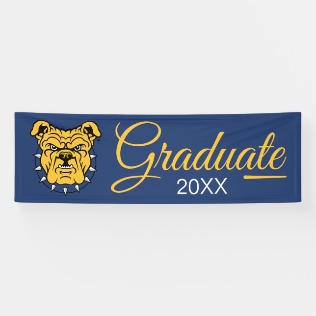 Banderoles Université d'État NCA&T | Tête de Bulldog (Horizontal)