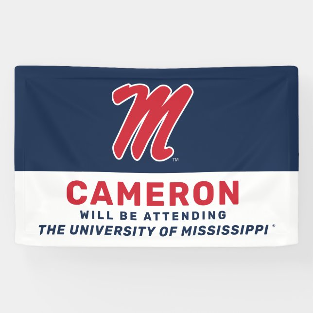 Banderoles Université du Mississippi | Script M (Horizontal)