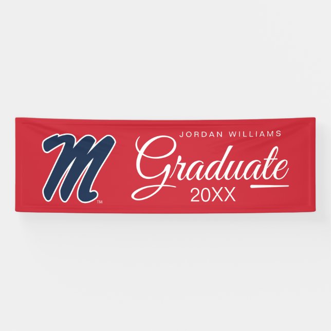 Banderoles Université du Mississippi | Script M (Horizontal)