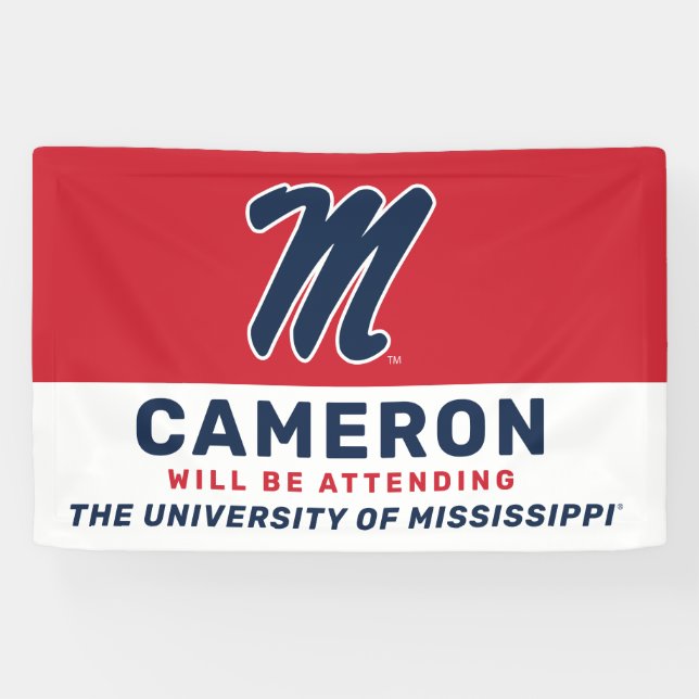 Banderoles Université du Mississippi | Script M (Horizontal)