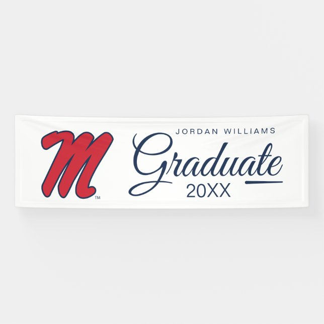 Banderoles Université du Mississippi | Script M (Horizontal)