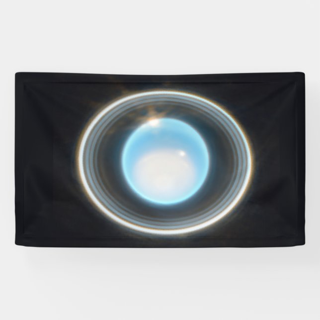 Banderoles Uranus planétaire avec anneaux Image JWST (Horizontal)