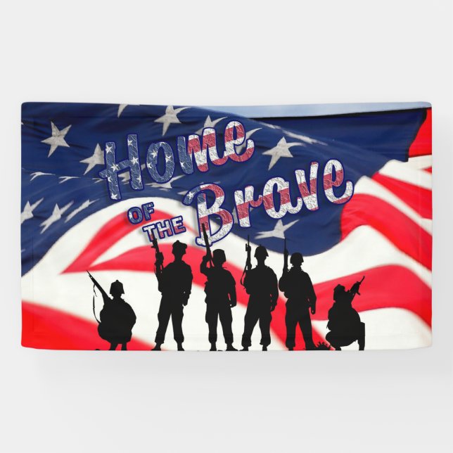 Banderoles USA Accueil du Brave (Horizontal)