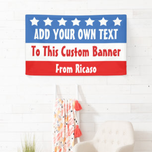 Banderoles USA Election Rouge Blanc Bleu Personnalisable