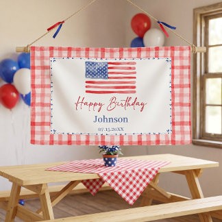 Banderoles USA Independence Day Themed Birthday