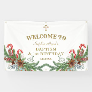 Banderoles Vacances d'hiver 1er anniversaire Baptême Affiche