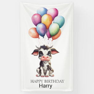 Banderoles Vache noire douce 1er anniversaire