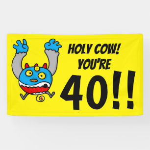 Banderoles Vache Sainte Vous Avez 40 Ans Drôle 40e Anniversai