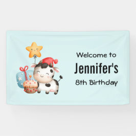 Banderoles Vache souriante mignonne adorable Anniversaire Bie