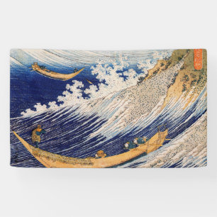 Banderoles Vagues océaniques Hokusai Bateaux en mer
