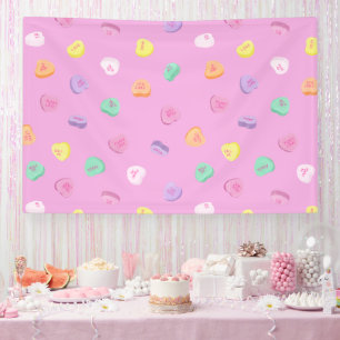 Banderoles Valentines Day Candy Hearts Motif