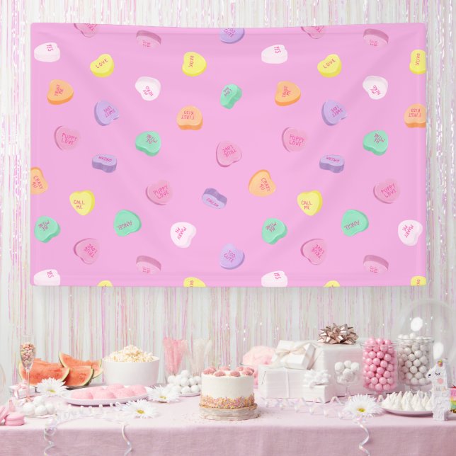 Banderoles Valentines Day Candy Hearts Motif (Fête)