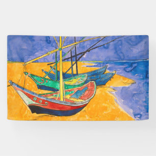 Banderoles Van Gogh Bateaux Plage impressionniste
