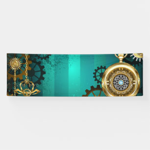 Banderoles Veille bijoux Steampunk sur un Arrière - plan vert